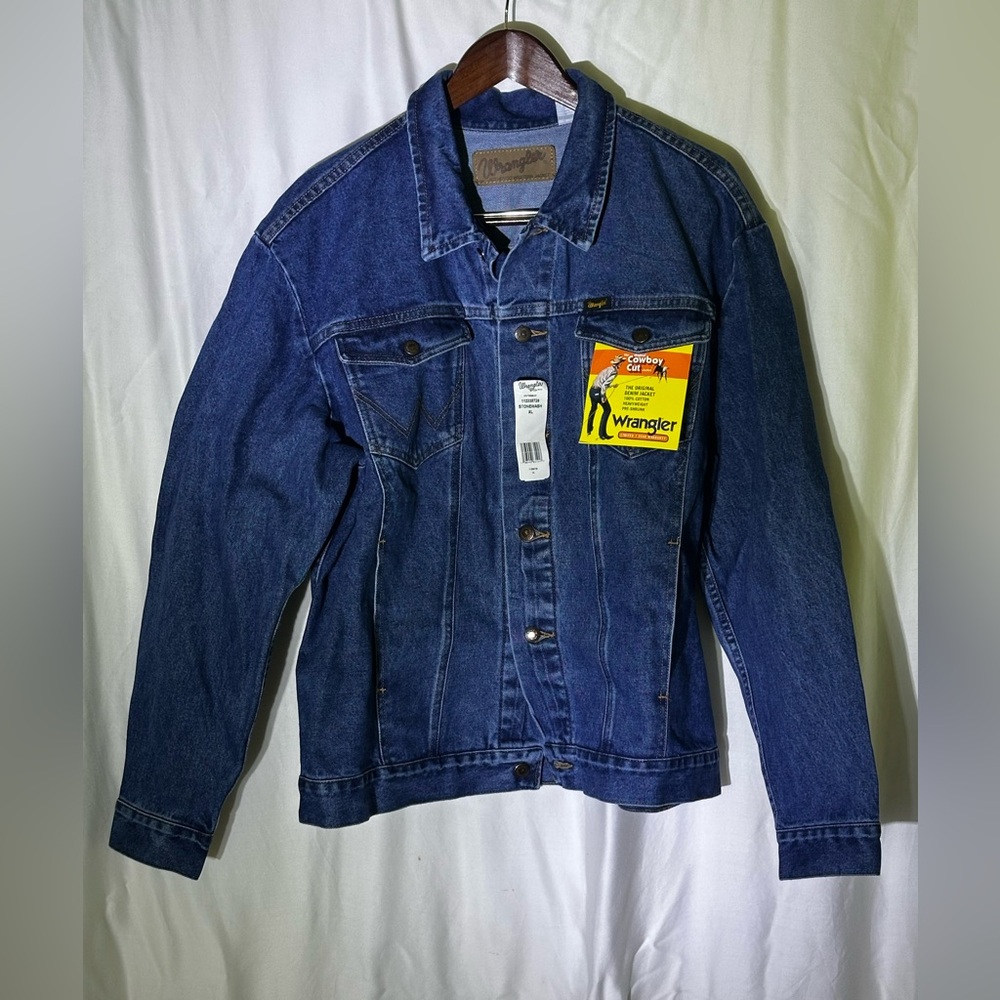 Wrangler Stonewash Blue Denim Jacket with Yellow Tag